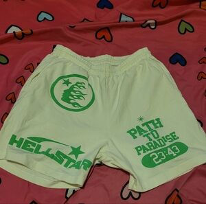 Hellstar Green And White Shorts